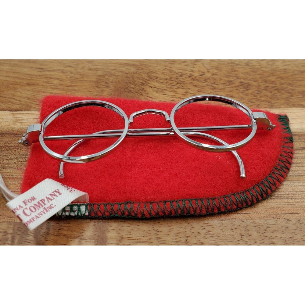 Vintage American Girl Pleasant Company Molly Silver Glasses Red Felt Case *RARE